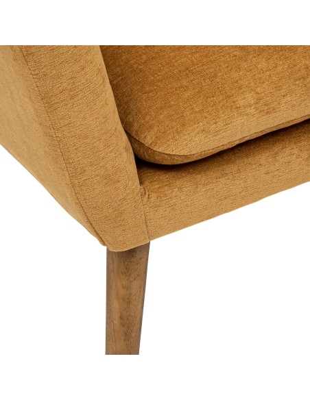 Fauteuil En Velours Sinel Chenille Ocre Atmosphera