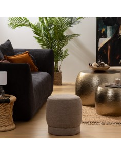 Pouf Bouclette Amea Taupe Atmosphera 2