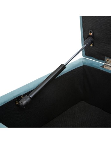 Banc Coffre Atelier D'hiver En Velours Bleu Atmosphera