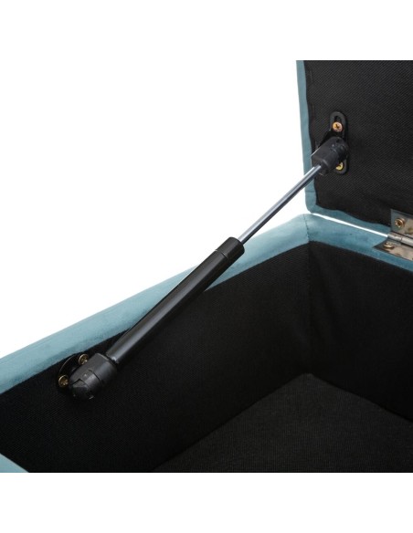 Banc Coffre Atelier D'hiver En Velours Bleu Atmosphera