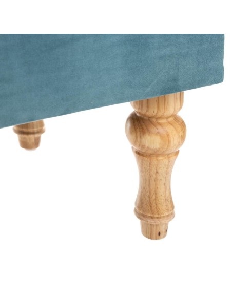 Banc Coffre Atelier D'hiver En Velours Bleu Atmosphera