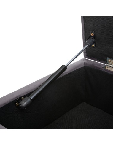 Banc Coffre Atelier D'hiver En Velours Gris Atmosphera