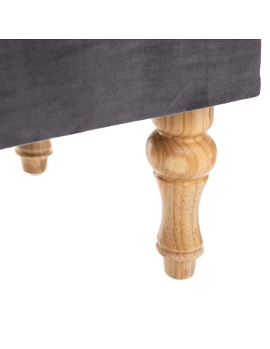 Banc Coffre Atelier D'hiver En Velours Gris Atmosphera