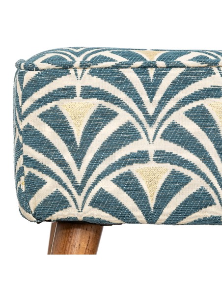 Tabouret D'appoint Chiara Chenille Jacquard Bleu Atmosphera