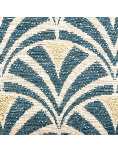 Tabouret D'appoint Chiara Chenille Jacquard Bleu Atmosphera