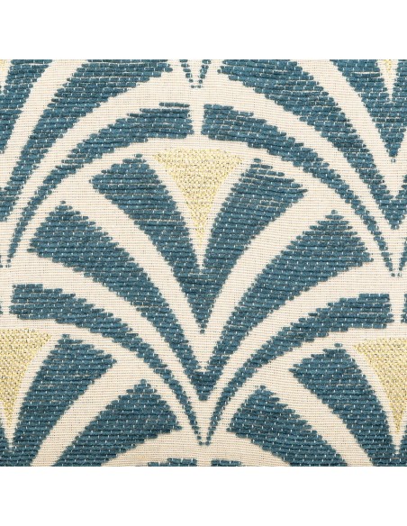 Tabouret D'appoint Chiara Chenille Jacquard Bleu Atmosphera