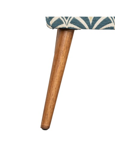 Tabouret D'appoint Chiara Chenille Jacquard Bleu Atmosphera