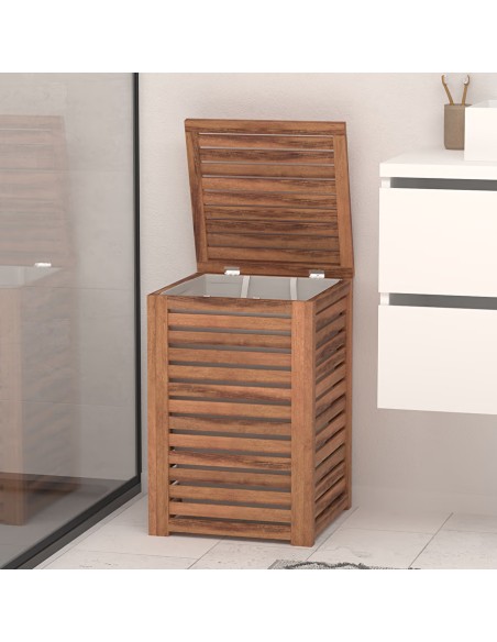 Panier À Linge 65 l Acacia Marron Five