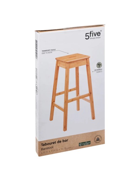Tabouret De Bar H75 En Bambou Beige Five