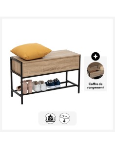 Range Chaussures Coffre Aliaj 4 Paires Noir Five 2