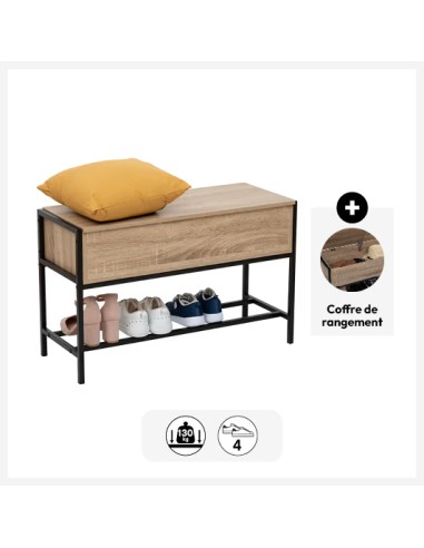 Range Chaussures Coffre Aliaj 4 Paires Noir Five