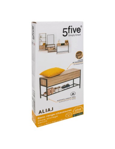 Range Chaussures Coffre Aliaj 4 Paires Noir Five