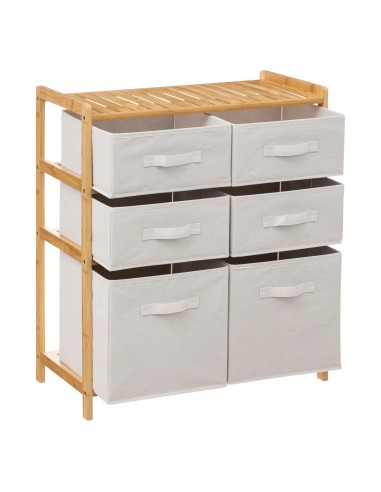 Meuble Étagère 6 Paniers Tidy Box Marron Five