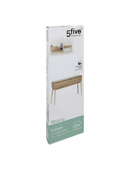 Console 2 Tiroirs Abana Effet Chêne Beige Five