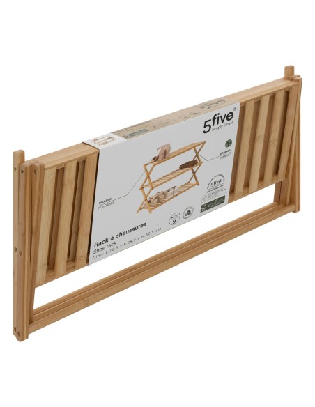 Meuble Range Chaussures Pliable 9 Paires En Bambou Five