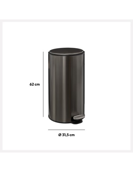 Poubelle De Cuisine À Pédale Delta 30L En Inox Five