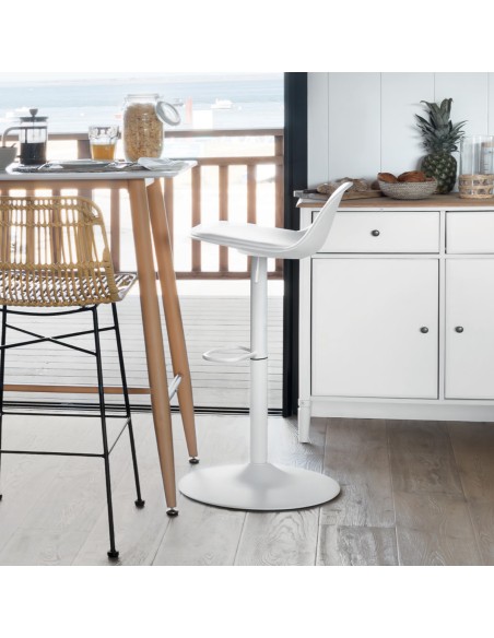 Chaise De Bar Haute Aiko Blanc Atmosphera