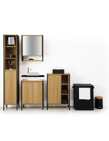 Poubelle À Pedale Natureo 3L Bambou Noire Five