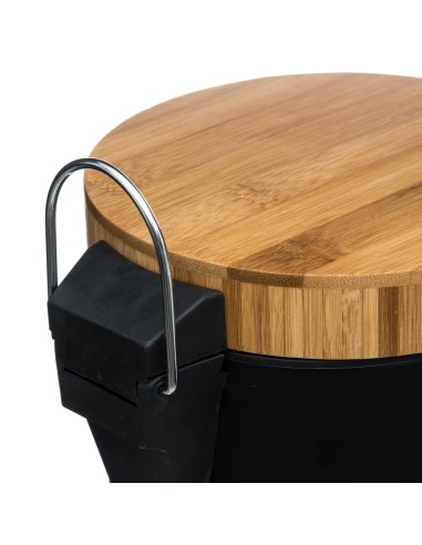 Poubelle À Pedale Natureo 3L Bambou Noire Five