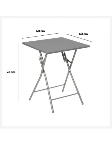 Table pliante 2 places 60x60 Grise Five