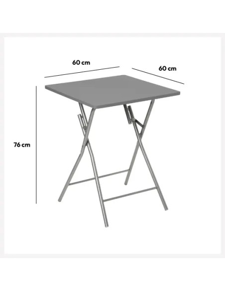 Table pliante 2 places 60x60 Grise Five