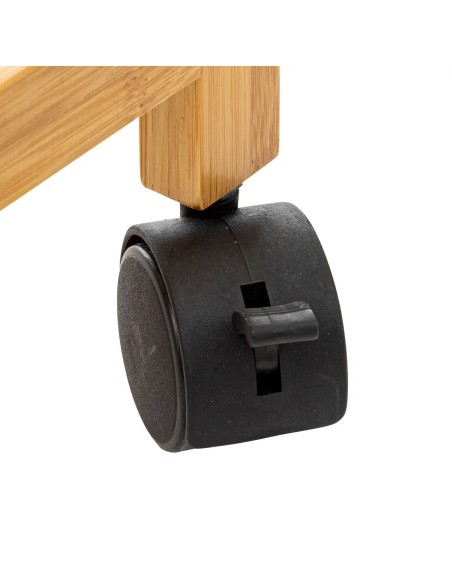 Panier À Linge Roulant 52 L En Bambou Beige Five