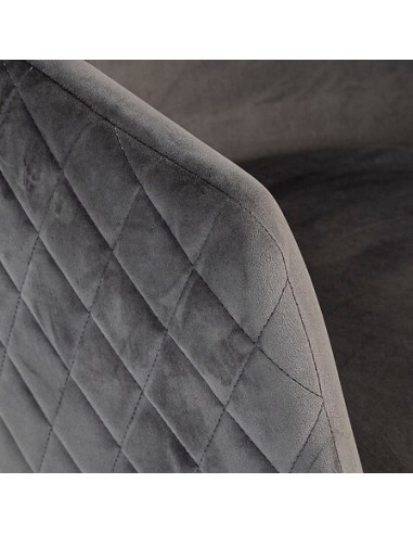 Fauteuil De Bar Marlo En Velours Gris Atmosphera