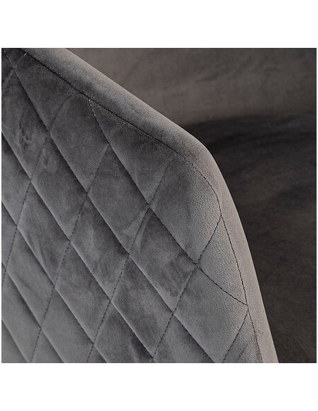 Fauteuil De Bar Marlo En Velours Gris Atmosphera