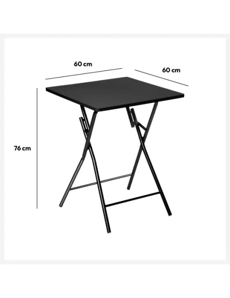 Ensemble Table pliante avec 2 chaises PVC Noire Five