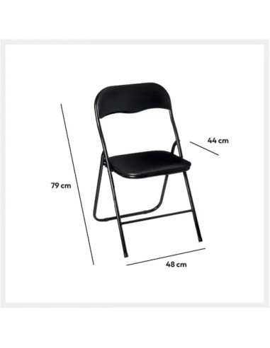 Ensemble Table pliante avec 2 chaises PVC Noire Five