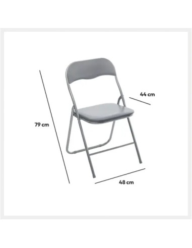 Ensemble Table pliante avec 2 chaises PVC Gris Five