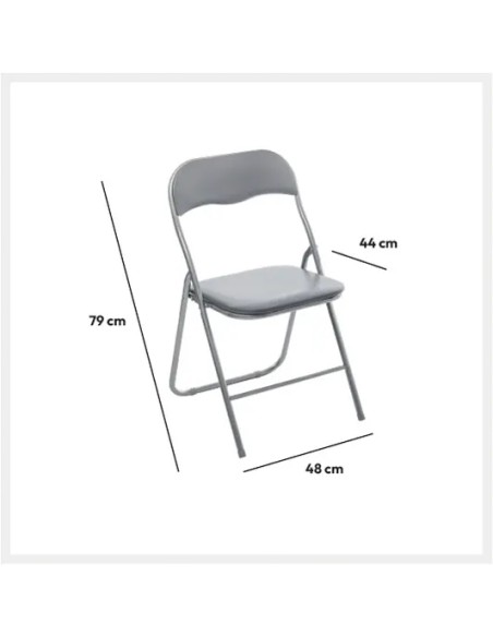 Ensemble Table pliante avec 2 chaises PVC Gris Five