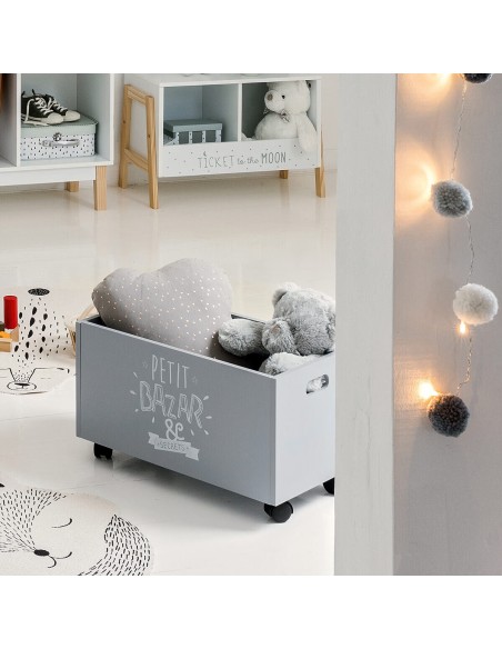 Coffre à jouets rose à roulettes Atmosphera for kids