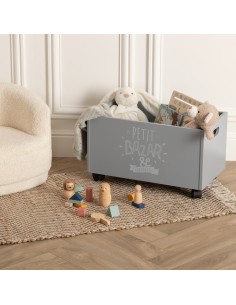 Coffre à jouets rose à roulettes Atmosphera for kids 2