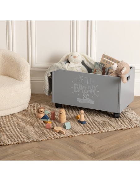 Coffre à jouets rose à roulettes Atmosphera for kids