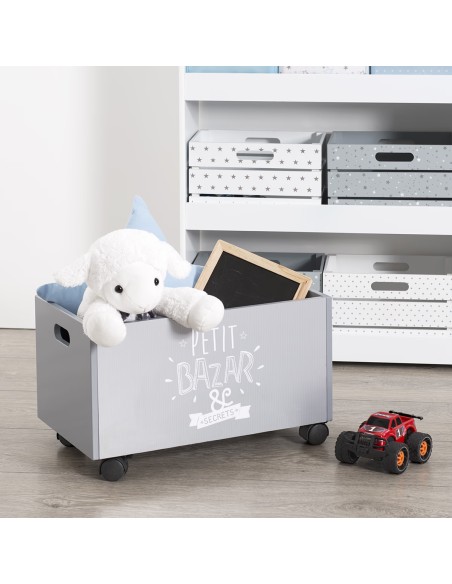 Coffre à jouets rose à roulettes Atmosphera for kids