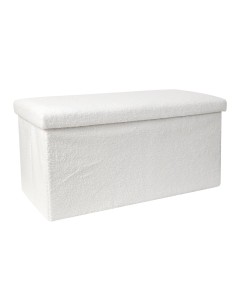 Coffre Banc Pliable Bouclette Blanc Home Deco Factory