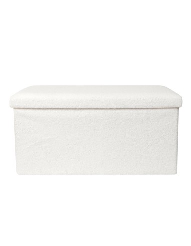 Coffre Banc Pliable Bouclette Blanc Home Deco Factory