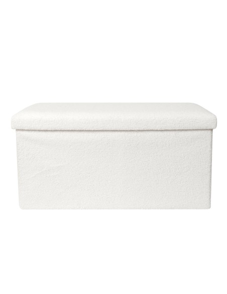 Coffre Banc Pliable Bouclette Blanc Home Deco Factory