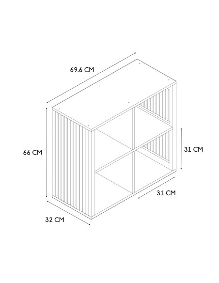 Rangement modulable 4 cases Klaus Marron Home Deco Factory