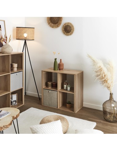 Rangement modulable 4 cases Klaus Marron Home Deco Factory