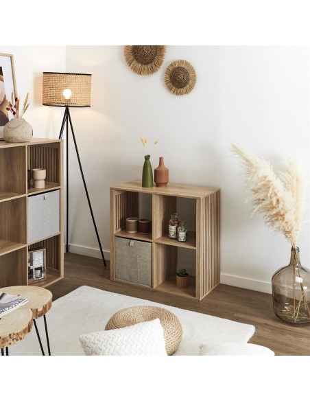 Rangement modulable 4 cases Klaus Marron Home Deco Factory