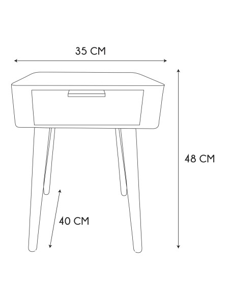Table de chevet 1 tiroir Taupe Home Deco Factory