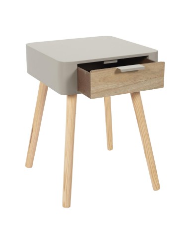 Table de chevet 1 tiroir Taupe Home Deco Factory