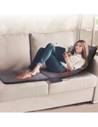 Matelas De Massage Chauffant Anti-Stress 10 Zones Gris