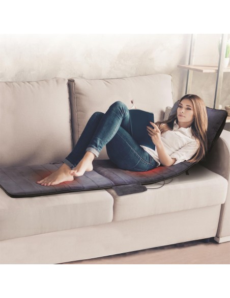 Matelas De Massage Chauffant Anti-Stress 10 Zones Gris