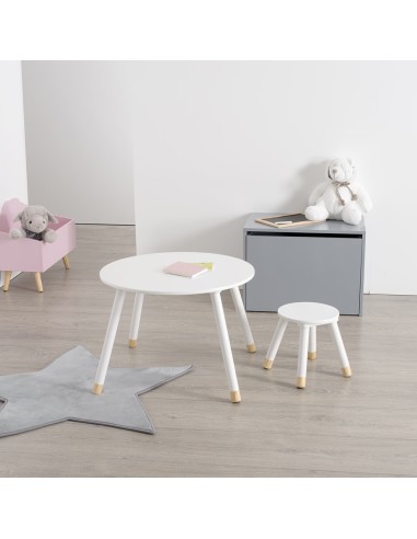 Table D'appoint Enfant En Bois MDF Douceur Atmosphera Blanc