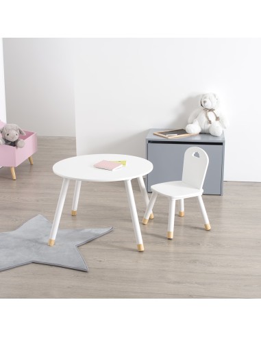 Table D'appoint Enfant En Bois MDF Douceur Atmosphera Blanc