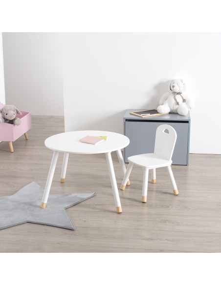 Table D'appoint Enfant En Bois MDF Douceur Atmosphera Blanc