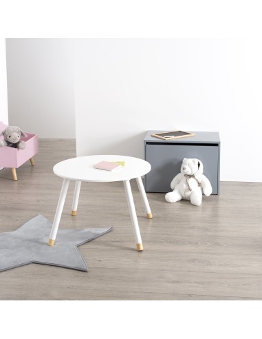 Table D'appoint Enfant En Bois MDF Douceur Atmosphera Blanc